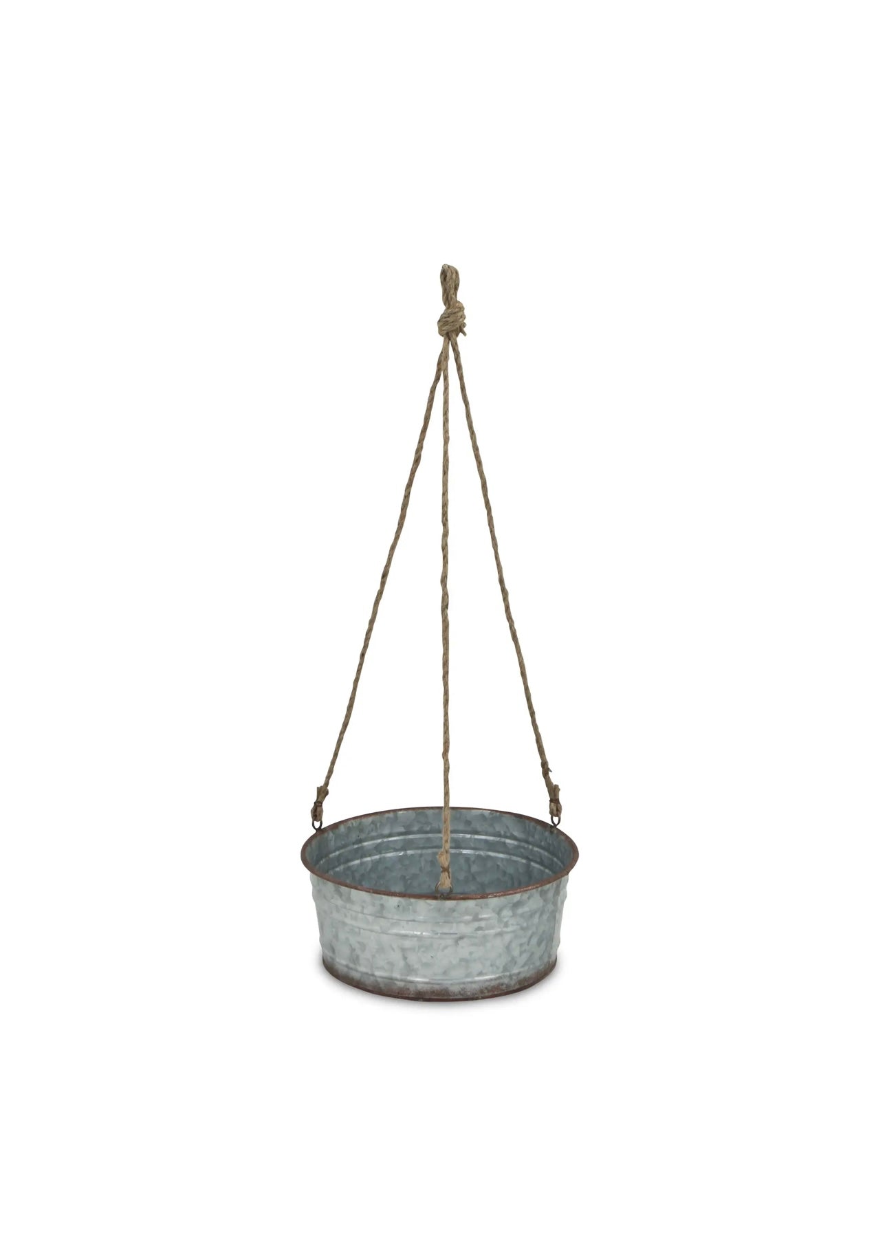 Round Metal Hanging Planter w/ Rope
