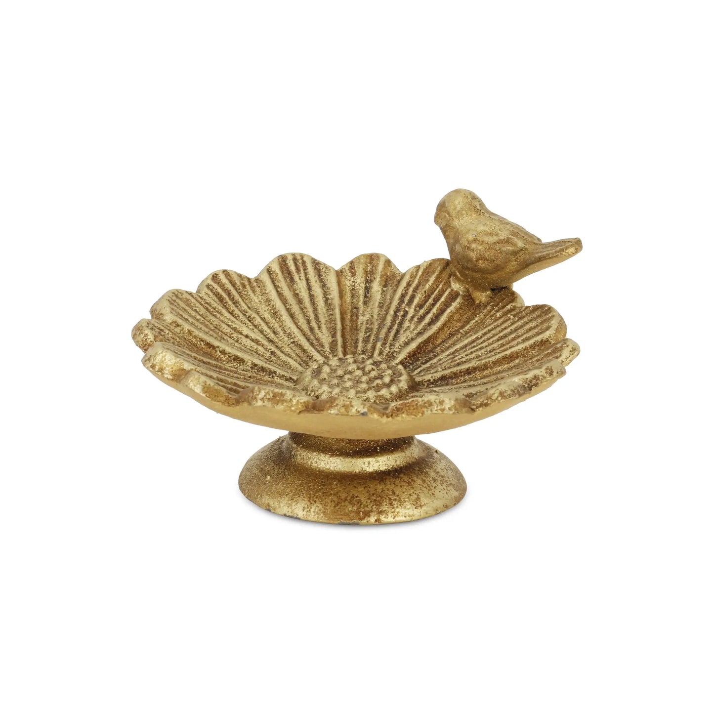 Golden Metal Flower w/ Bird