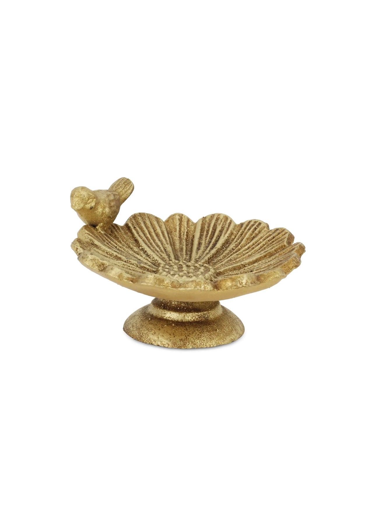 Golden Metal Flower w/ Bird