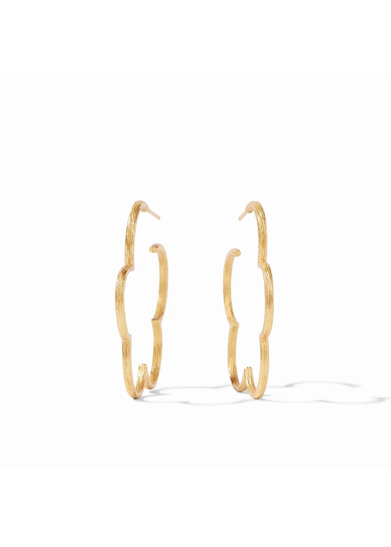 Gardenia Textured Gold Hoop - Medium