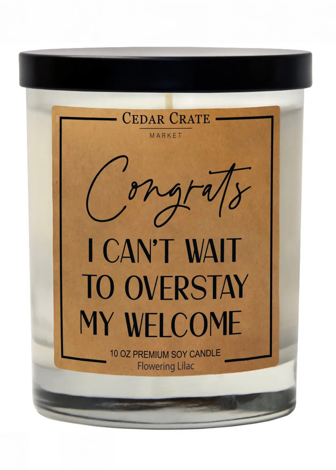 Congrats I Can't Wait To Overstay My Welcome Soy Candle
