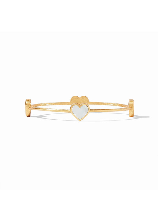Heart Bangle - Gold Bangle w/ Mother of Pearl