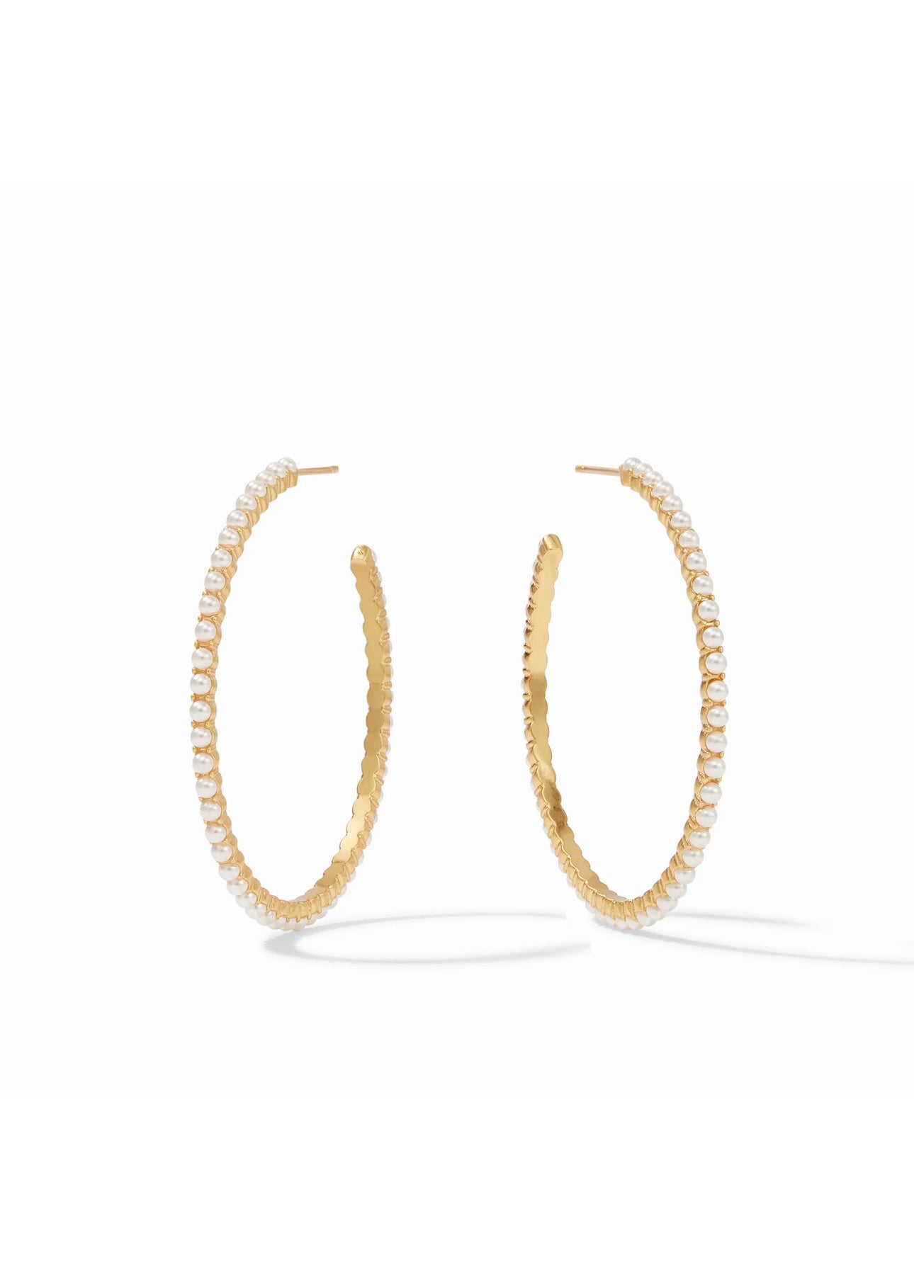 Juliet Gold Large Hoop - Pearl