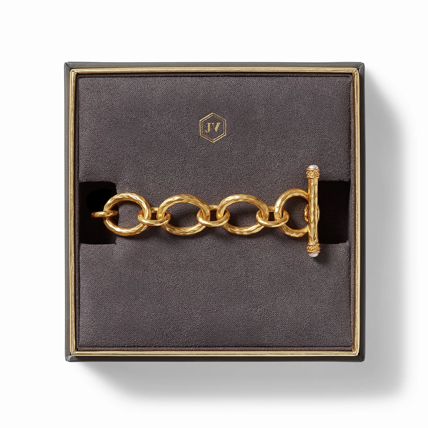 Catalina Demi Gold Link Bracelet w/ Pearl endcaps