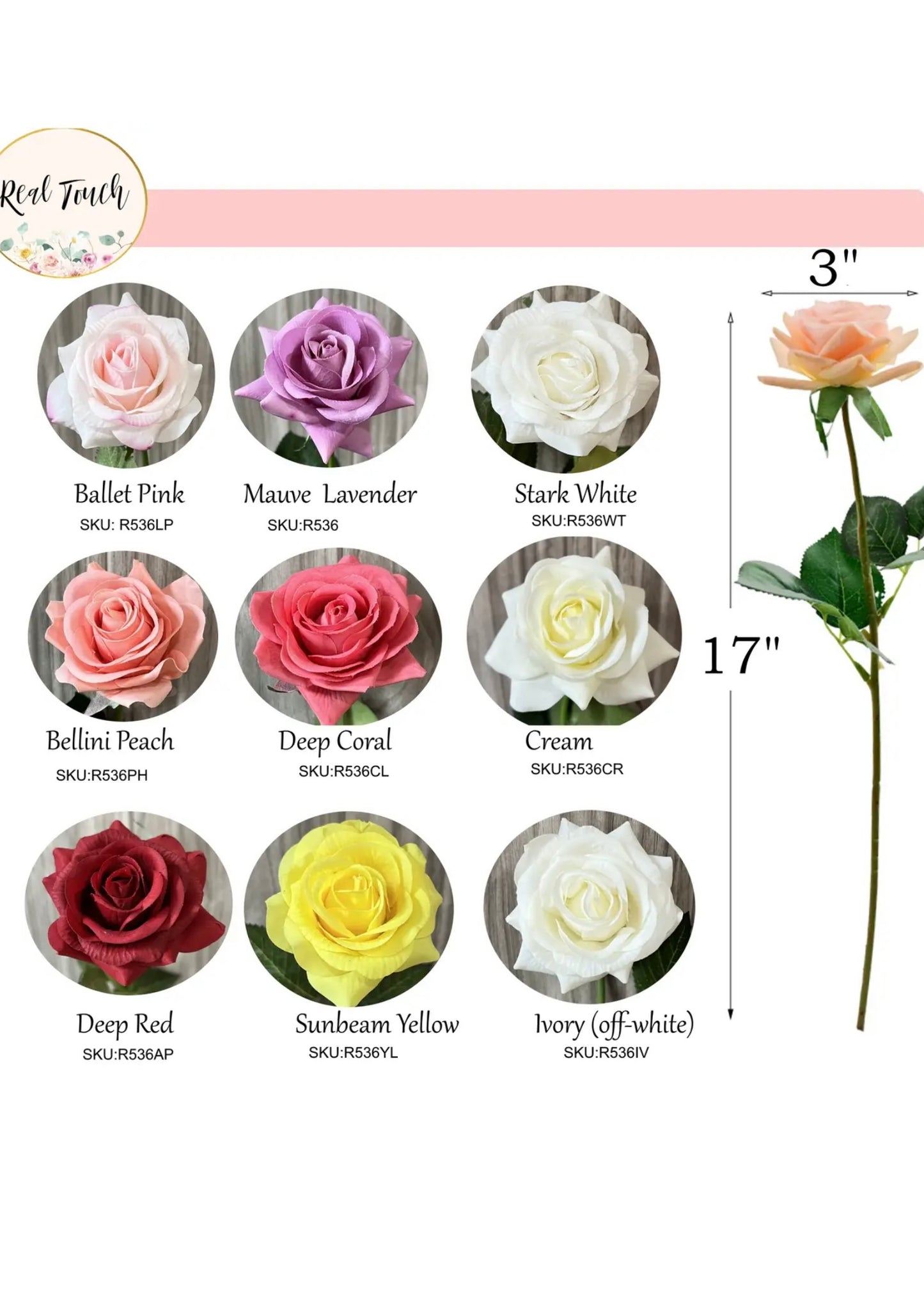Rose stems- Ivory