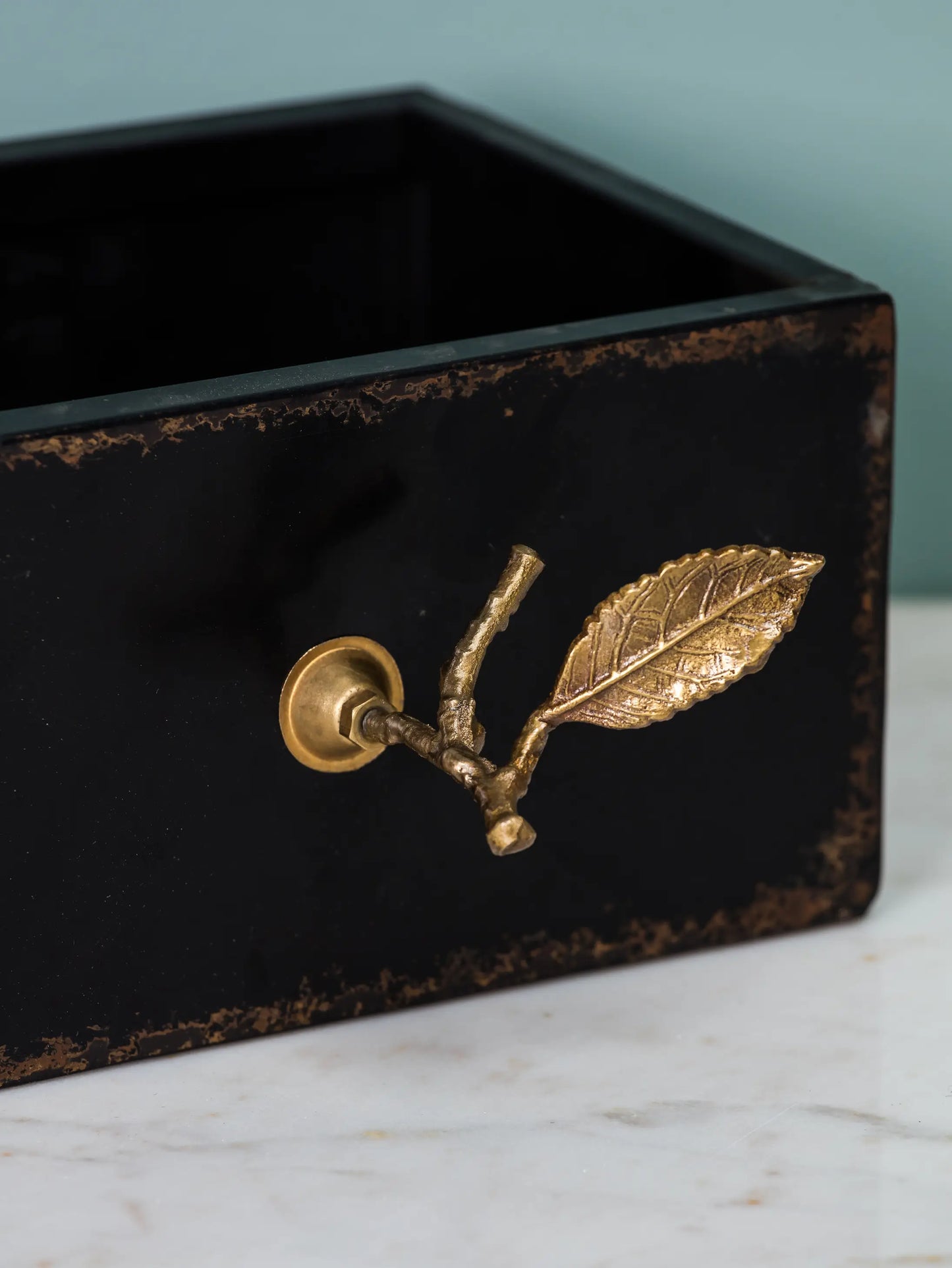Branch knob brass patina