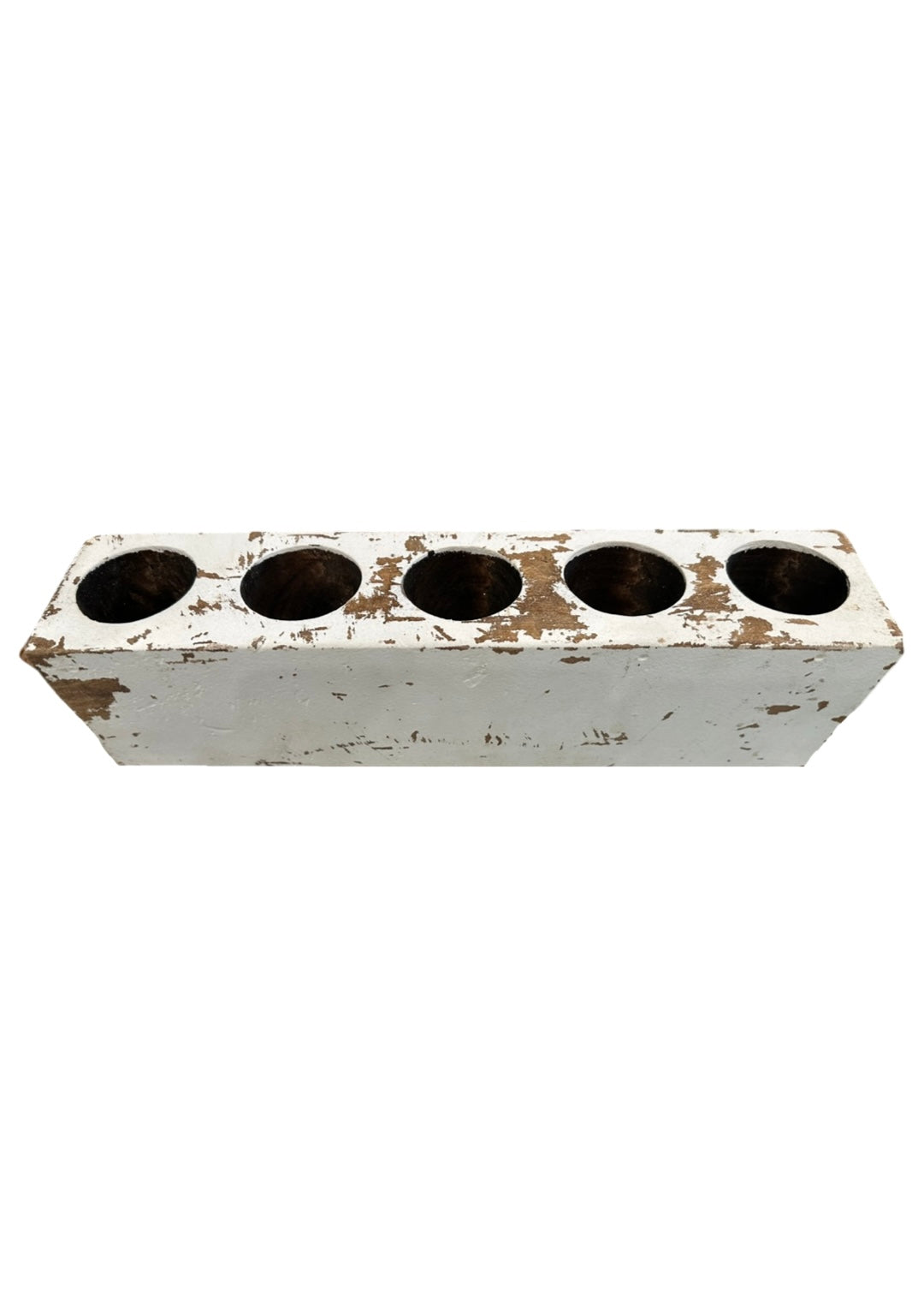 5 Hole Whitewashed Sugar Mold Candle Holder