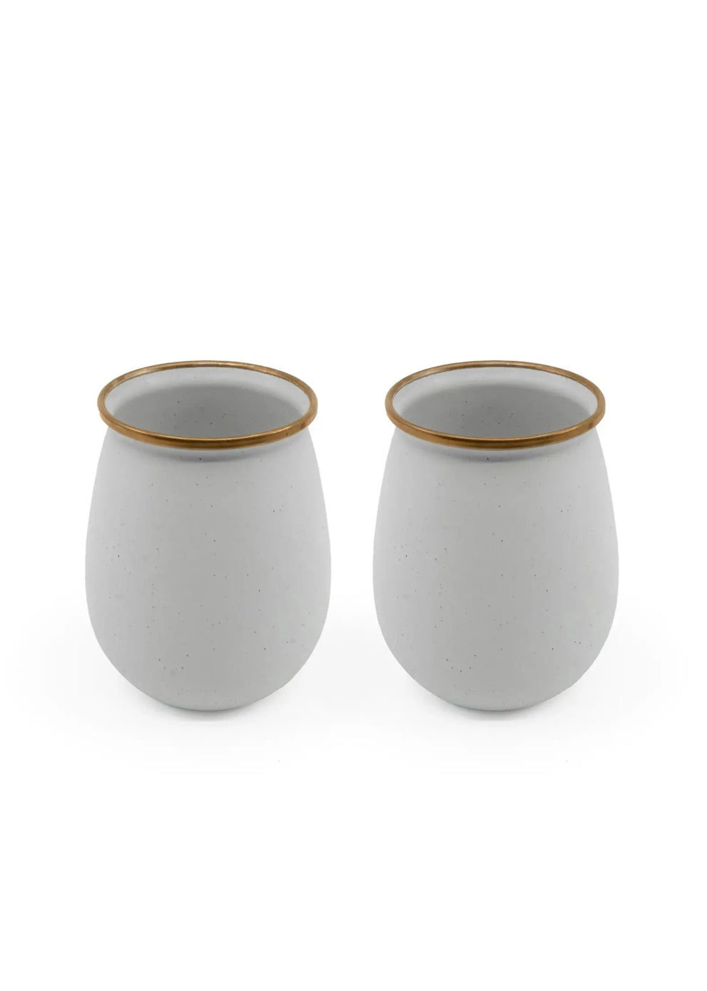 Vintage White Enamel Tumbler (Set of 2)