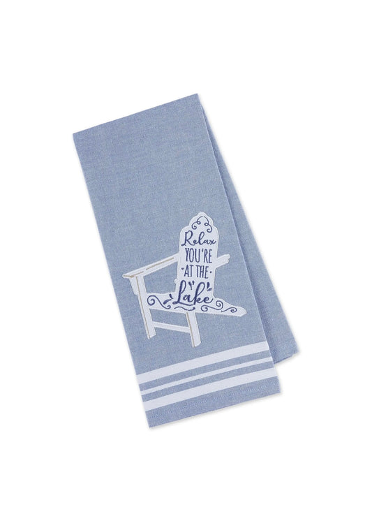 Relax at the Lake Embellished Dish Towel