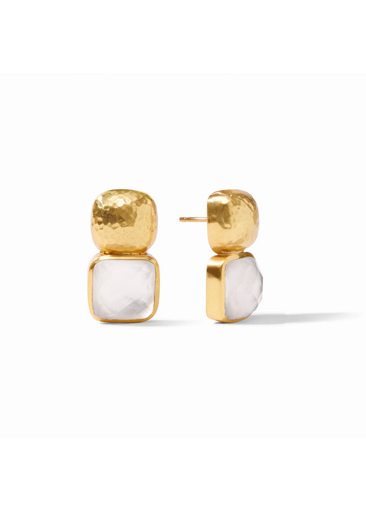 Catalina Gold Earring - Iridescent Clear Crystal