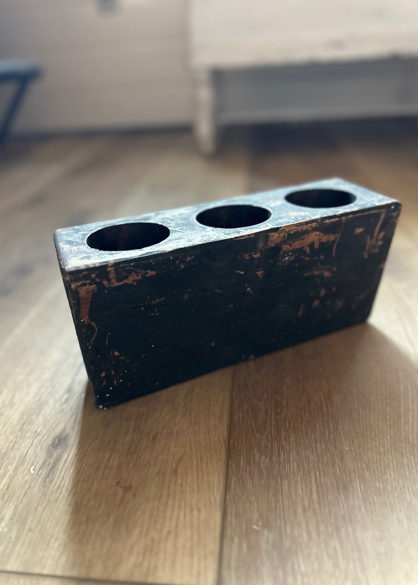 3 Hole Black Sugar Mold Candle Holder