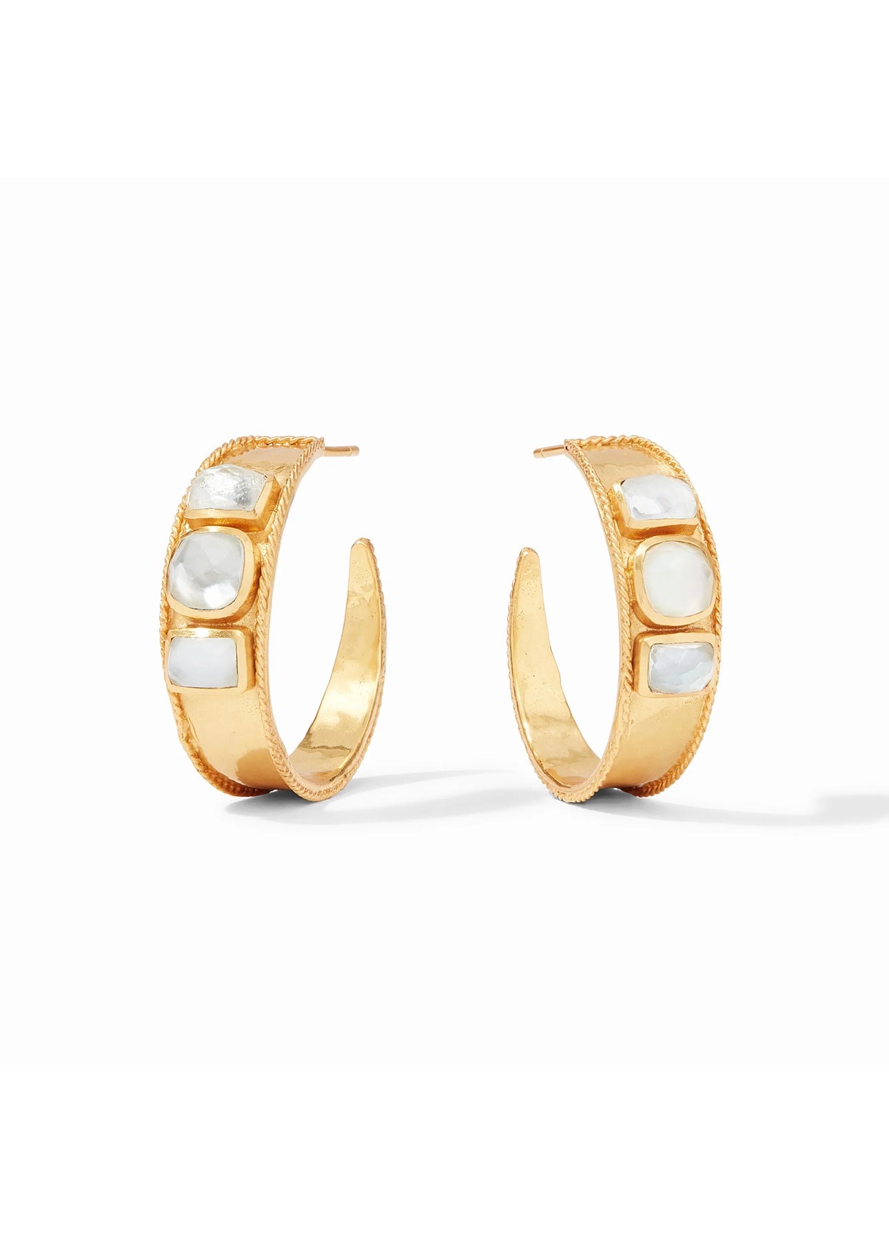Savoy Statement Gold Hoop - Iridescent Clear Crystal