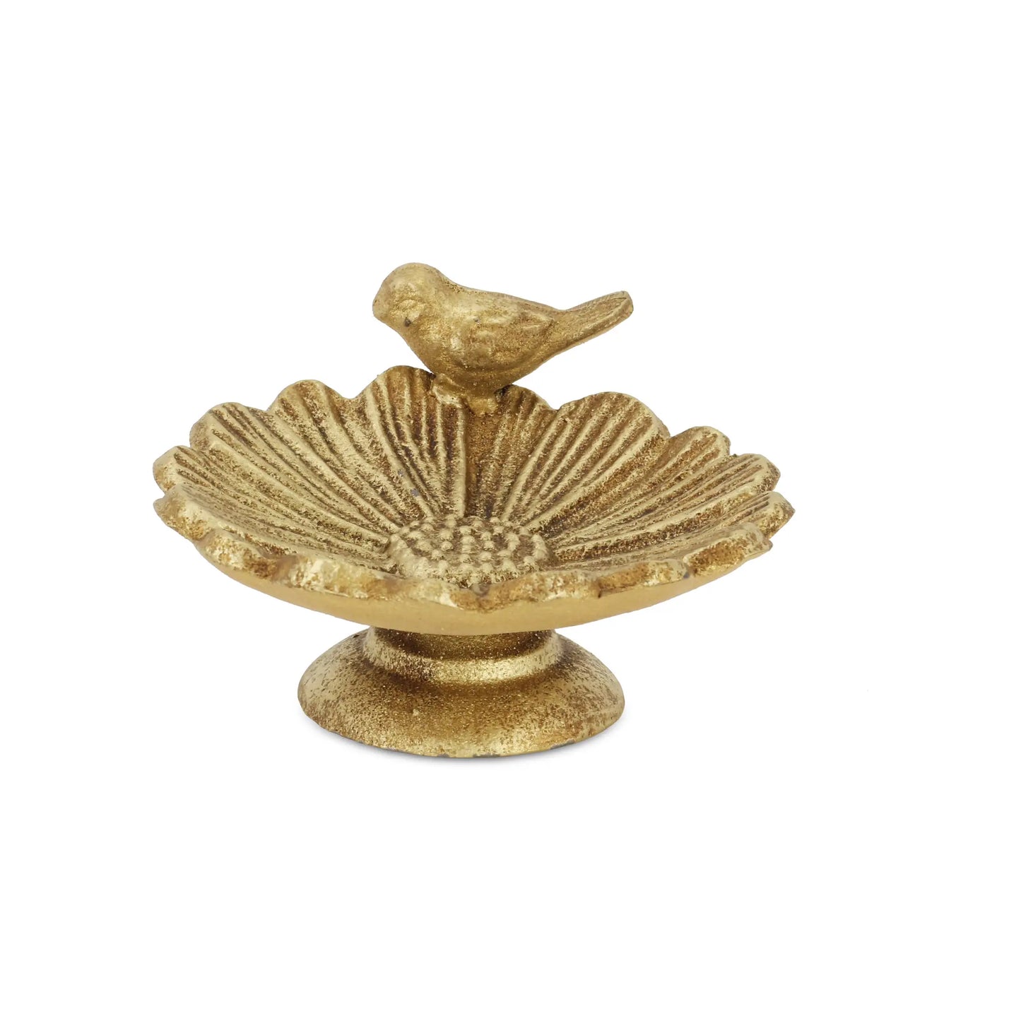 Golden Metal Flower w/ Bird