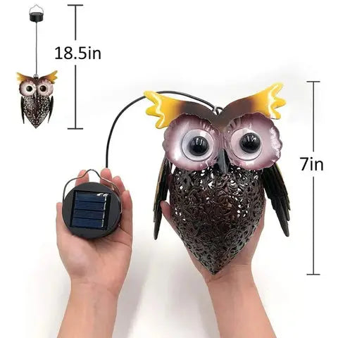 Retro Metal Owl Solar Lantern