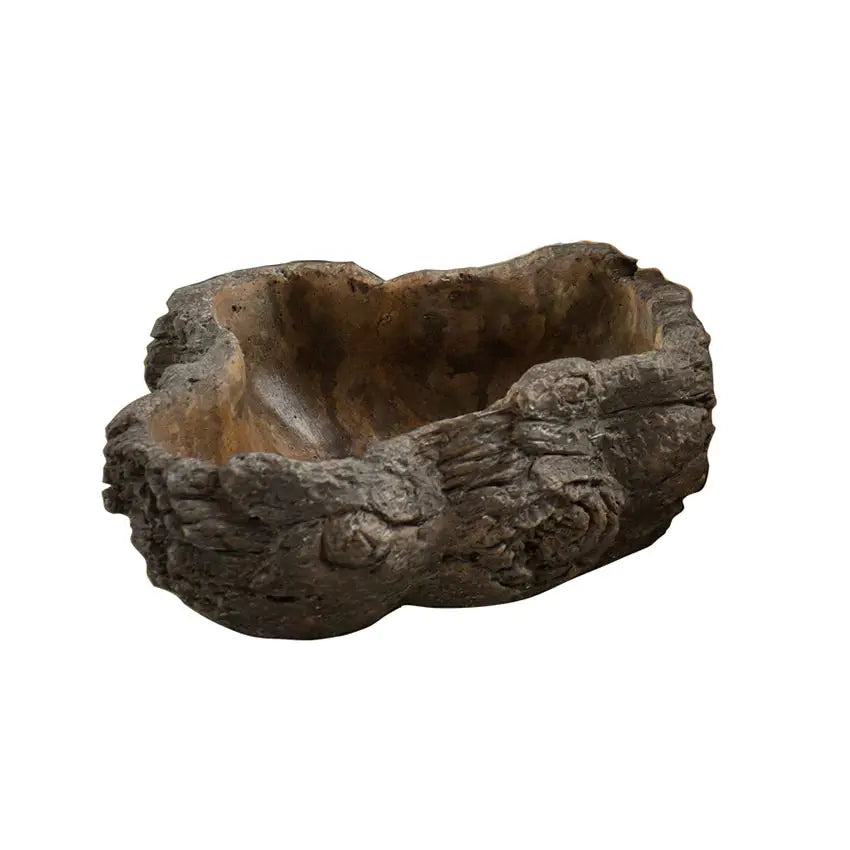 Cement Burled Bark Planter - Small