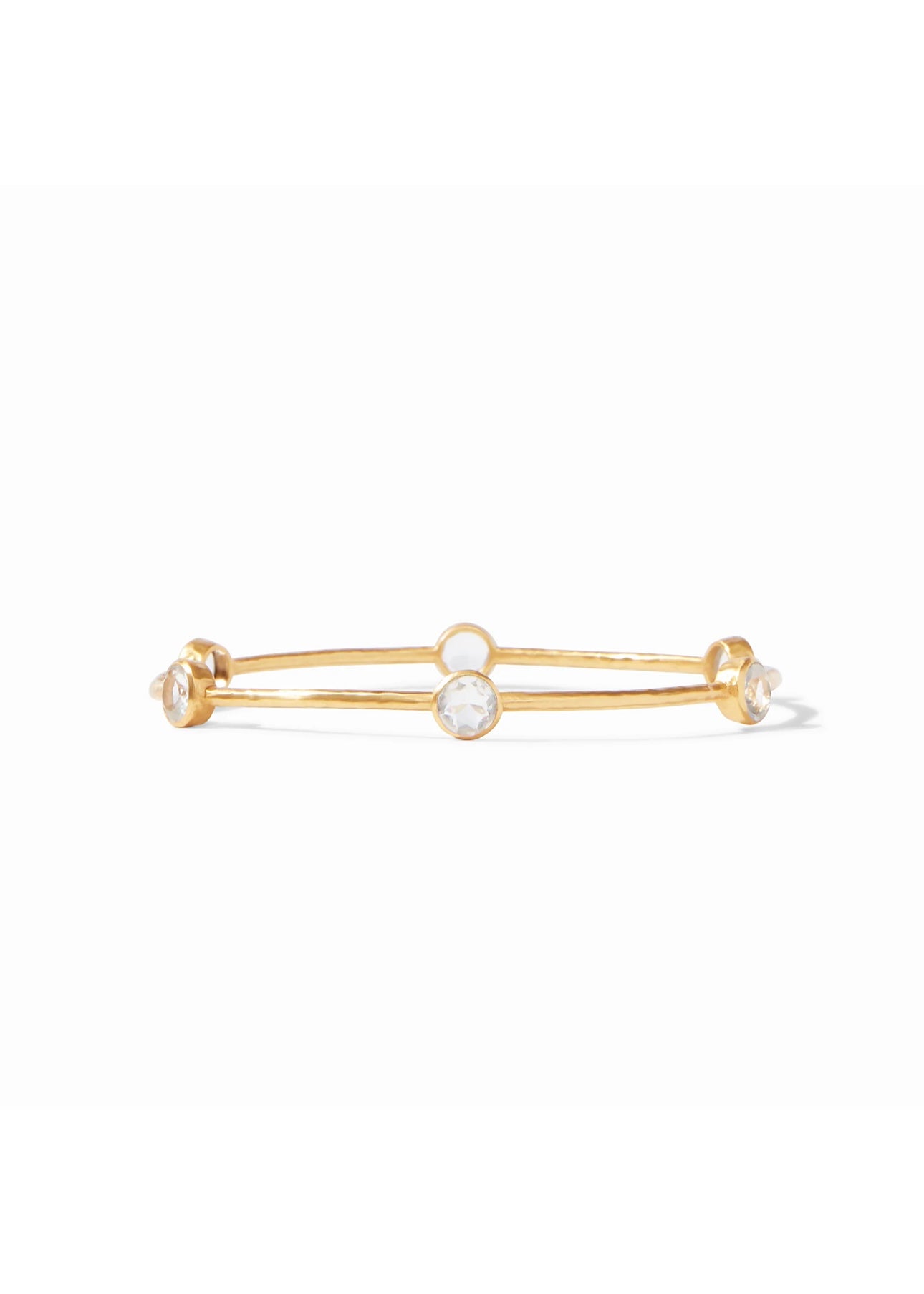 Milano Bangle - Gold Band w/ Clear Crystal