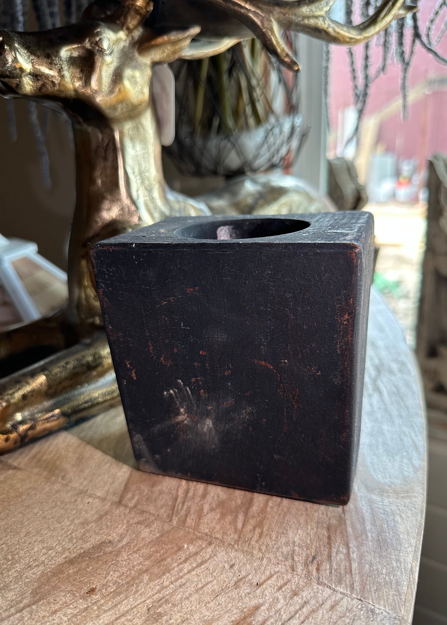 Single Hole Black Sugar Mold Candle Holder