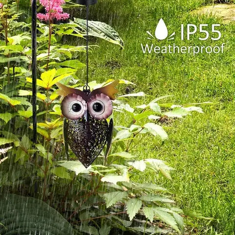 Retro Metal Owl Solar Lantern