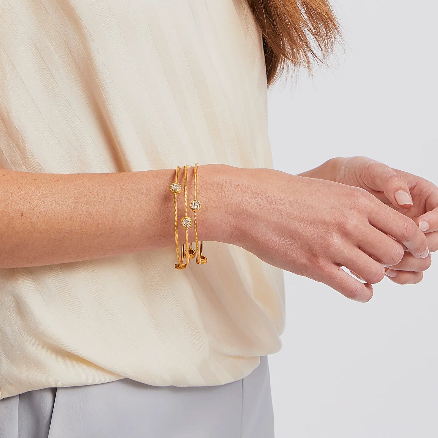 Windsor Pavé Gold Bangle Cubic Zirconia