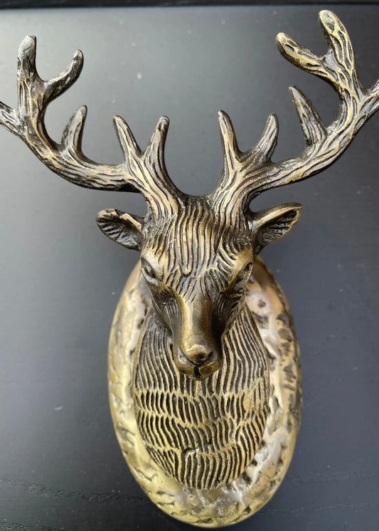 Highland Stag Door Knocker - Antique Brass