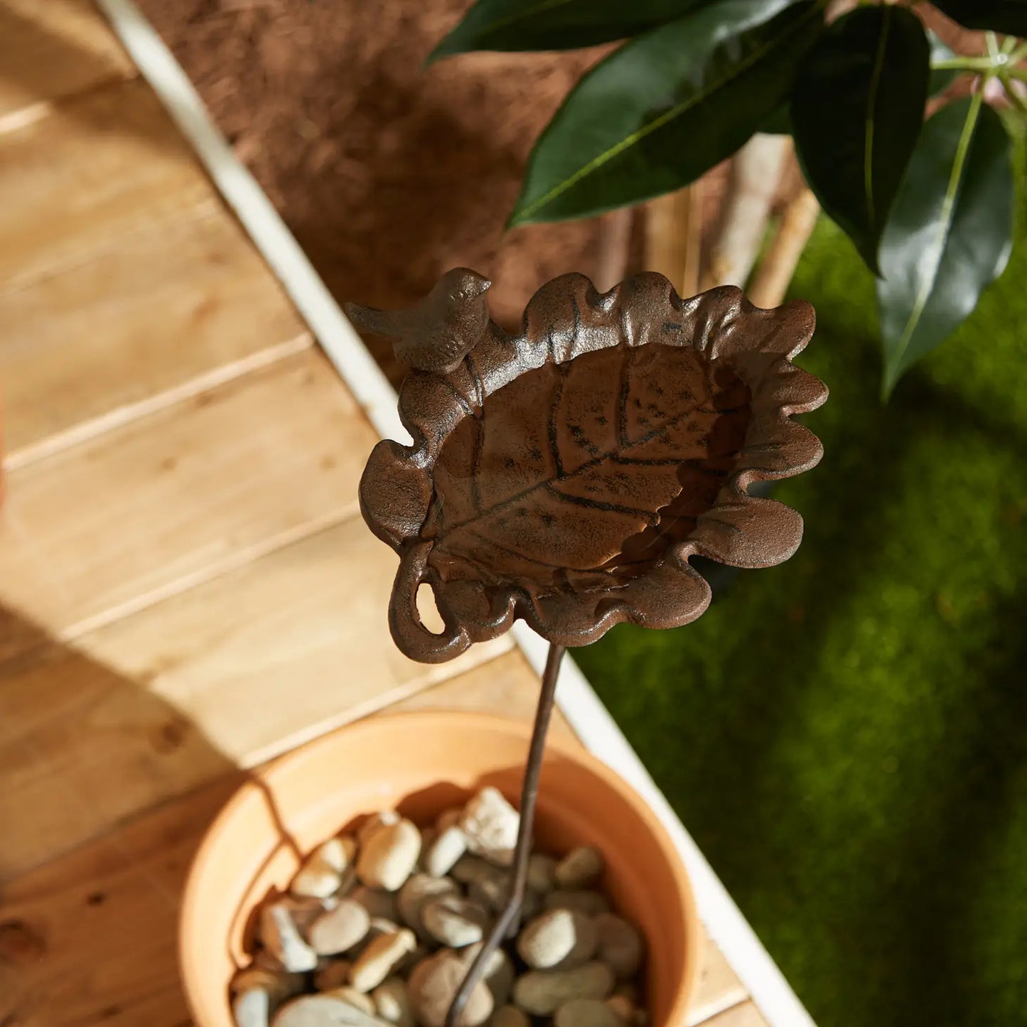 Aspen Leaf Bird Bath