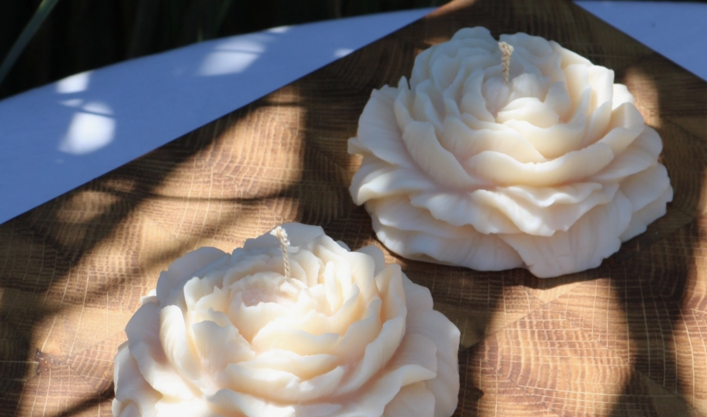 Wax Mushroom Peony Candle