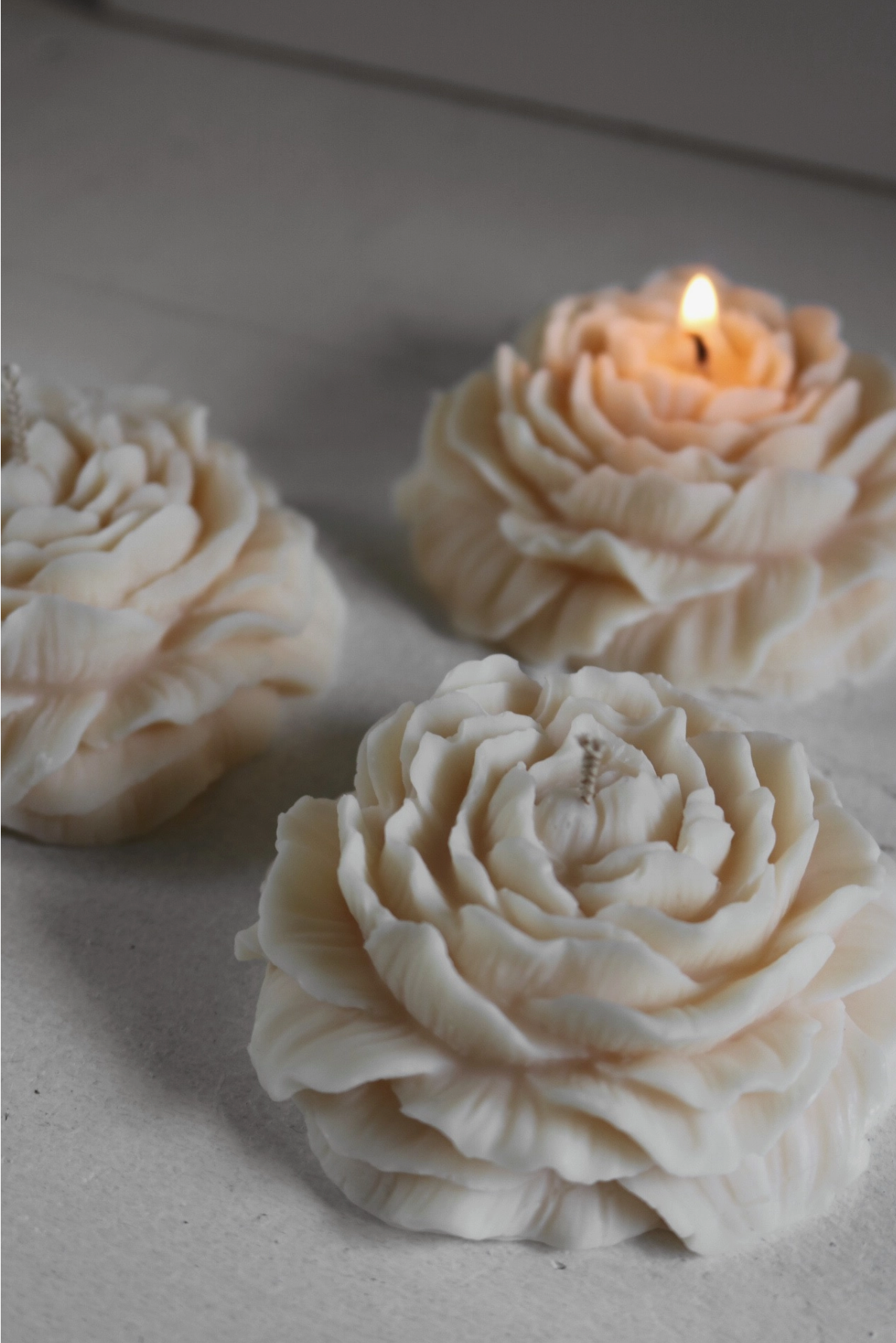 Wax Mushroom Peony Candle