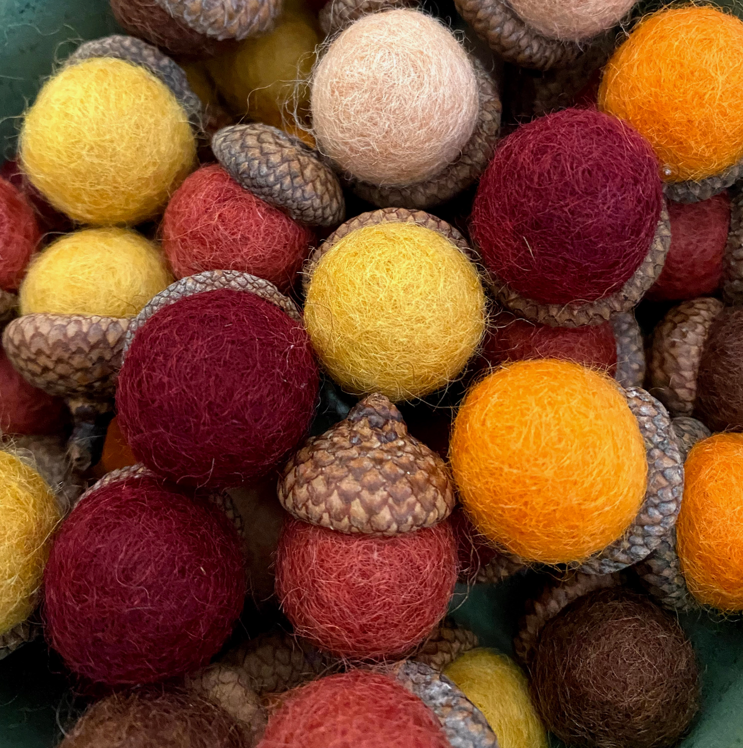 Set of 8 Felted Acorns