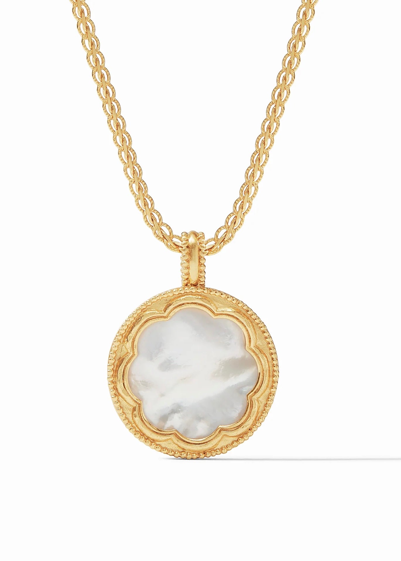 Trieste Coin Statement Gold Pendant - Mother of Pearl