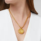 Trieste Coin Statement Gold Pendant - Mother of Pearl