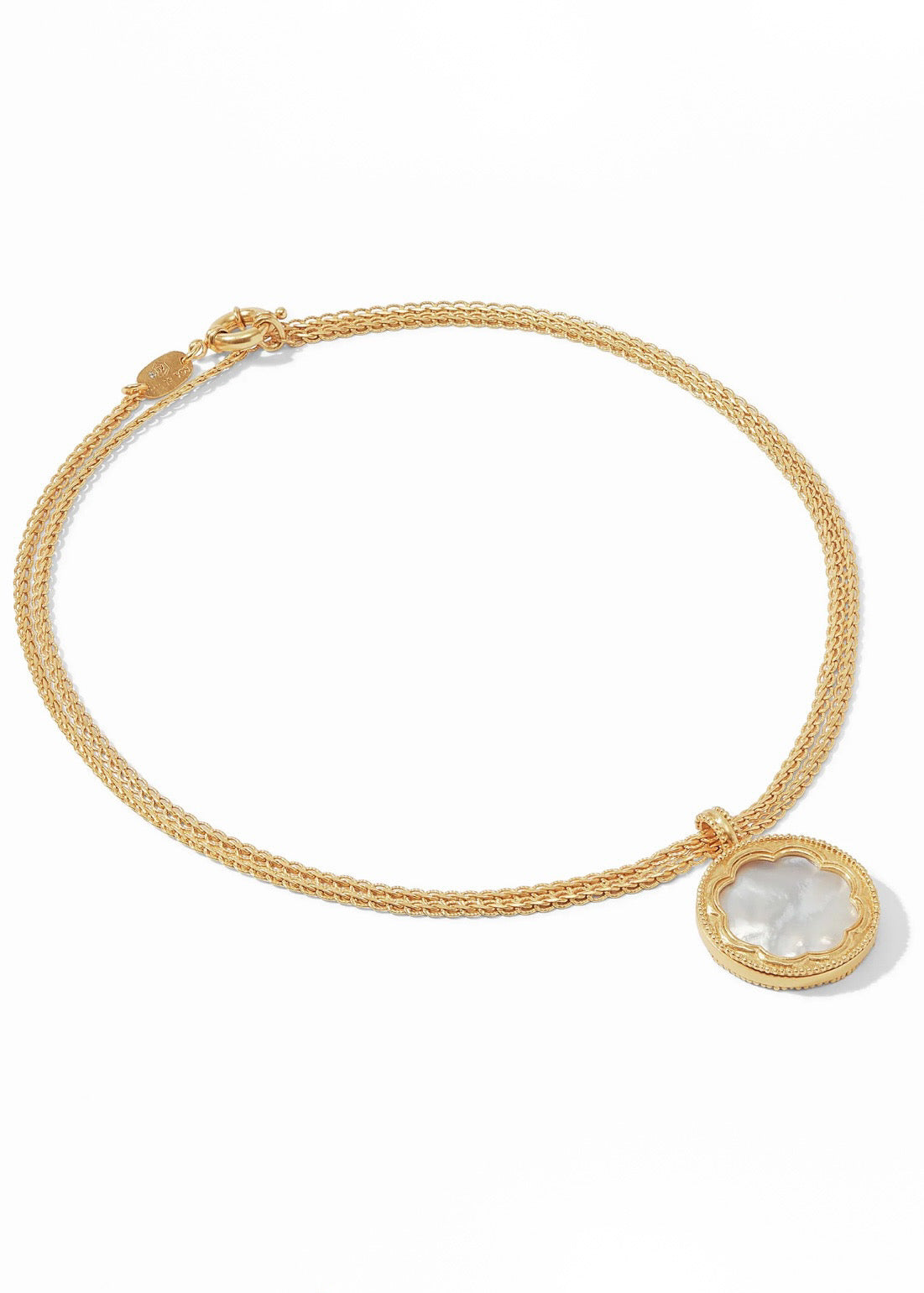 Trieste Coin Statement Gold Pendant - Mother of Pearl