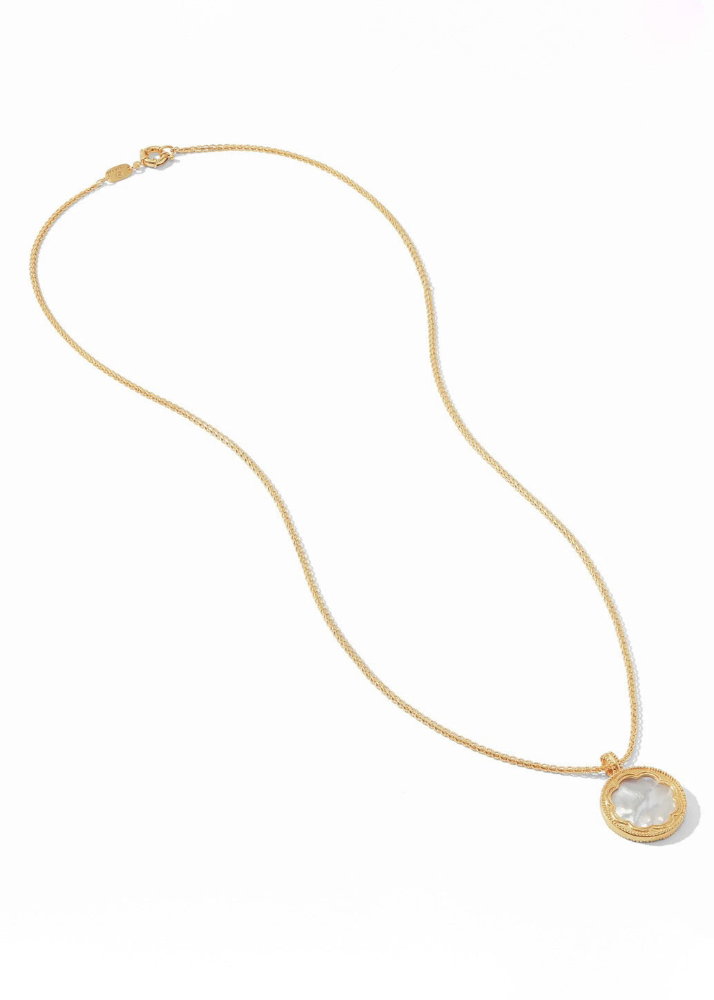 Trieste Coin Statement Gold Pendant - Mother of Pearl