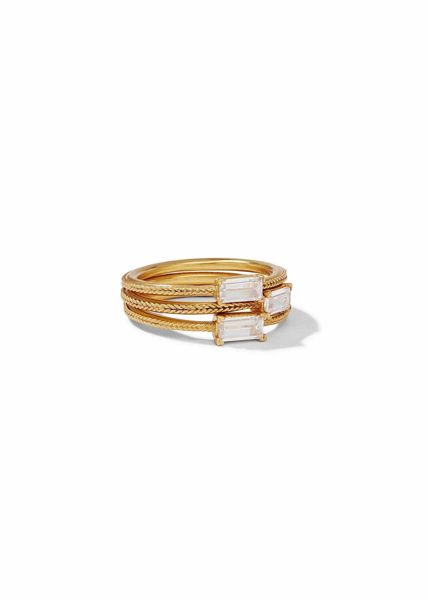 Windsor Trio Gold Ring Cubic Zirconia