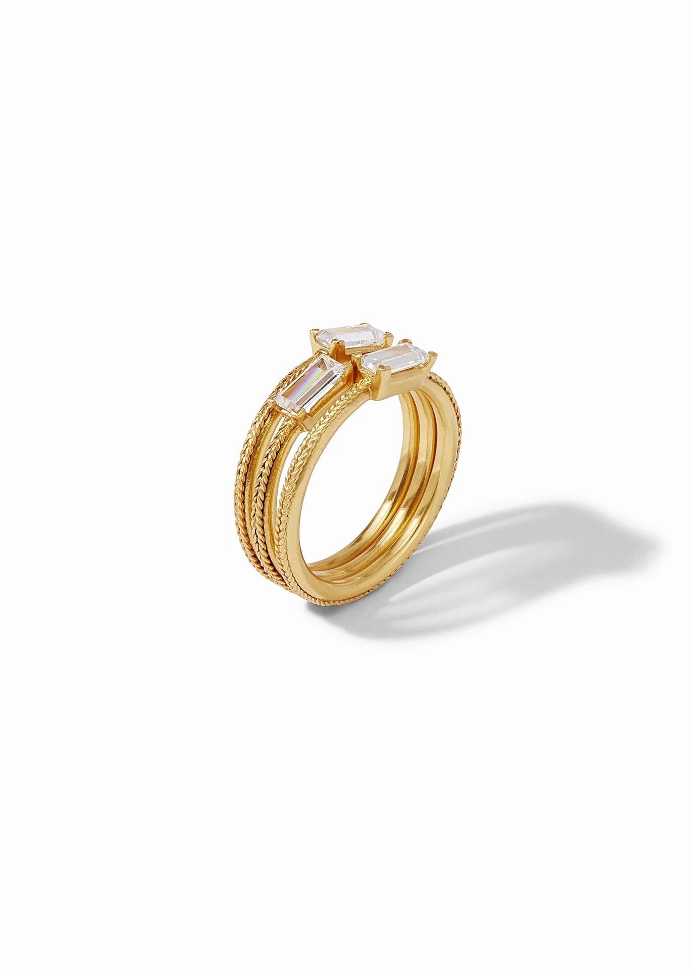 Windsor Trio Gold Ring Cubic Zirconia
