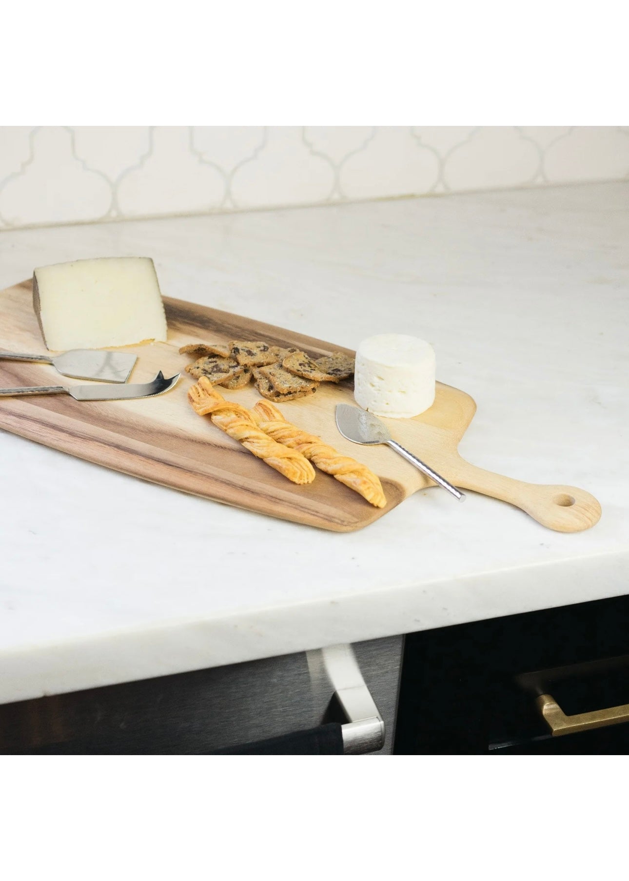 Etched & Hammered Cheese Set, Stainless