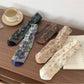 Rufia - Vintage Bloom Embroidered Crew Socks: Navy
