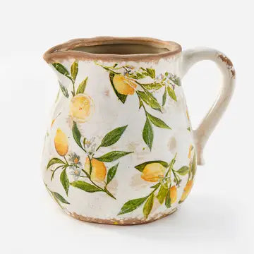Stoneware Lemon Pitcher Planter