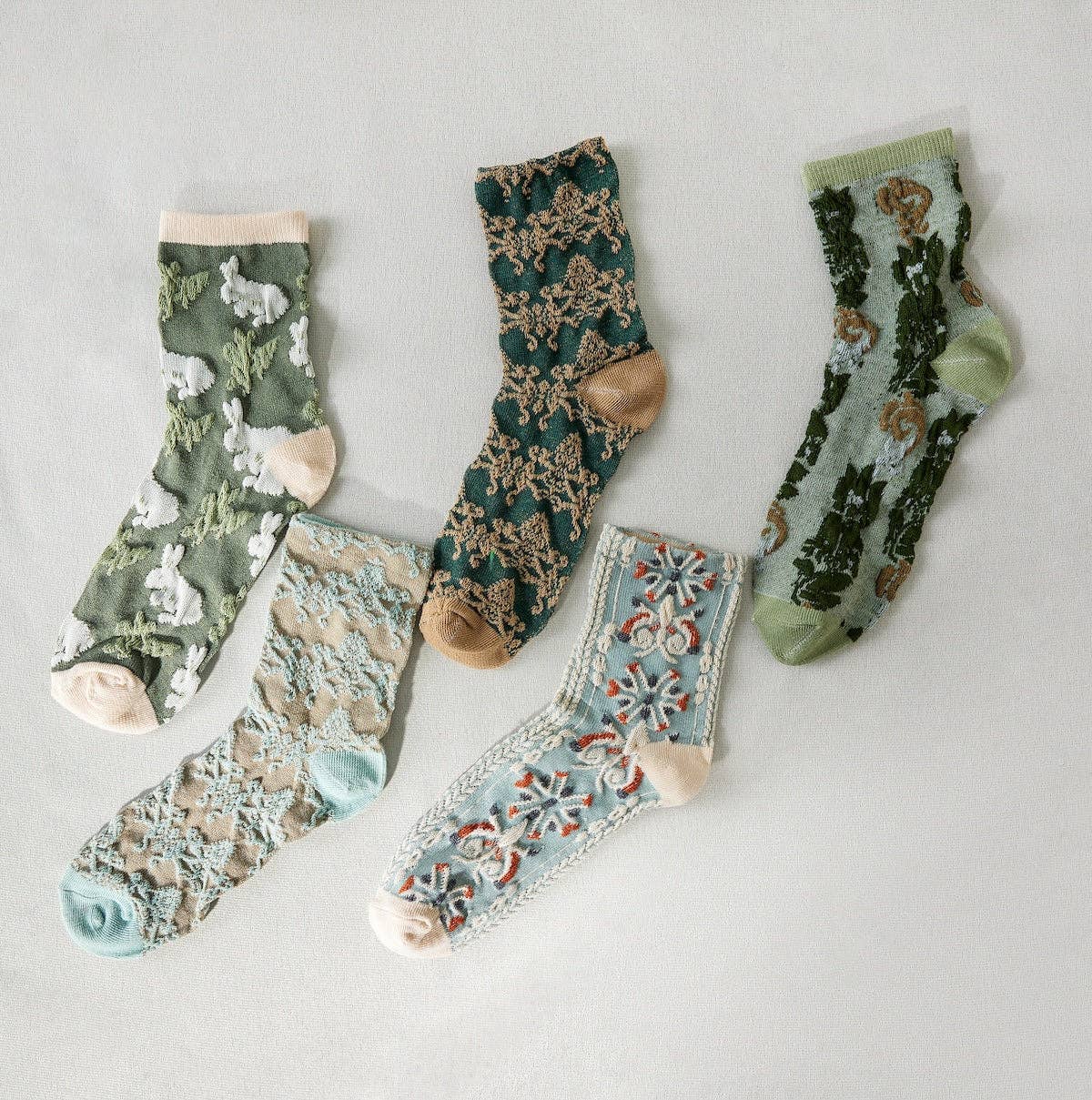 Rufia - Retro Embossed Women's Socks: 1 / One Size