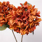 24"Lux Designer-Grade Ultra-Realistic Hydrangea–(7"Bloom): Elegant Brown