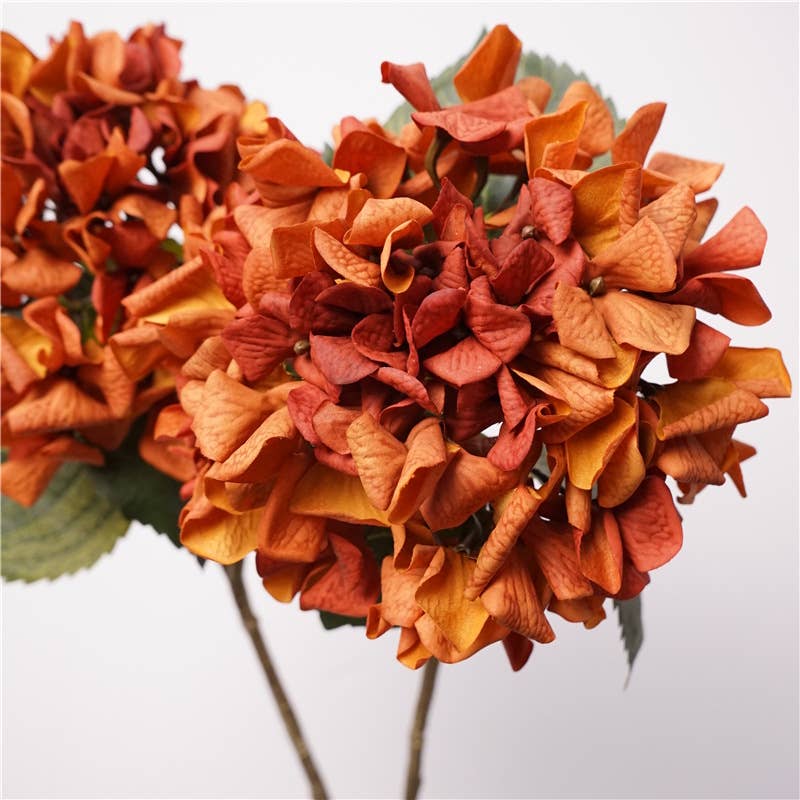 24"Lux Designer-Grade Ultra-Realistic Hydrangea–(7"Bloom): Elegant Brown