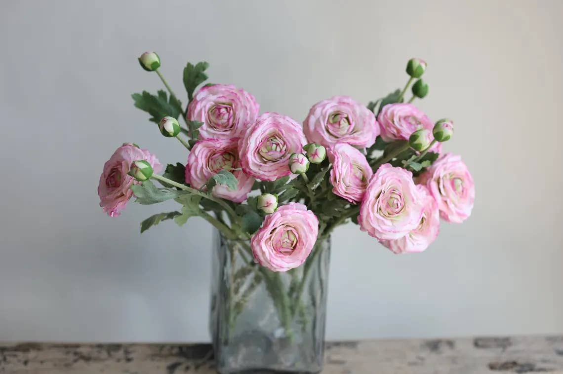 18" Real Touch Ranunculus: Coral