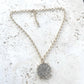 French Bee coin necklace matte gold jewelry handmade