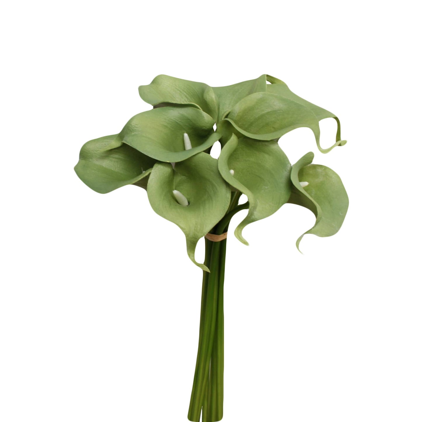 Pack of 10-real touch calla lily green color palette: Clover Green