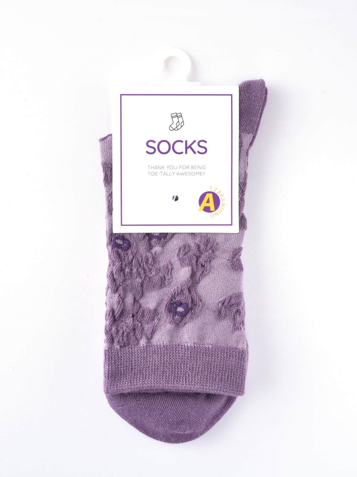 Rufia - Purple Embossed Women's Socks: 1 / One Size