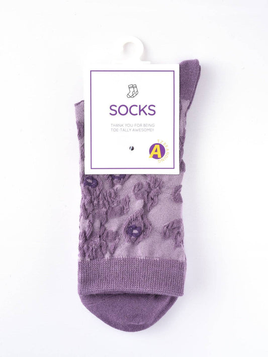Rufia - Purple Embossed Women's Socks: 2 / One Size
