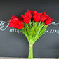 14"-Pack of 12 stems-Soft Real Touch PU Parrot Mini Tulip: White
