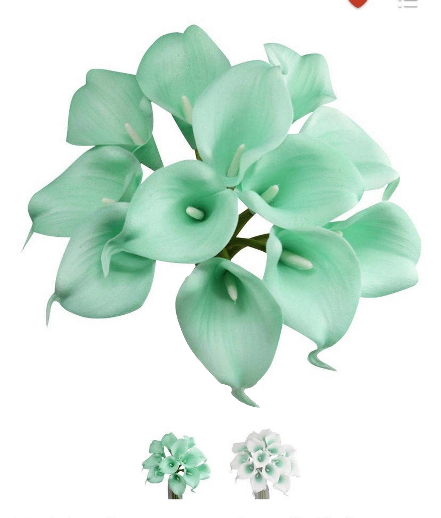 Pack of 10-real touch calla lily green color palette: Clover Green