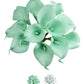 Pack of 10-real touch calla lily green color palette: Picasso Clover Green
