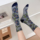 Rufia - Vintage Bloom Embroidered Crew Socks: Navy