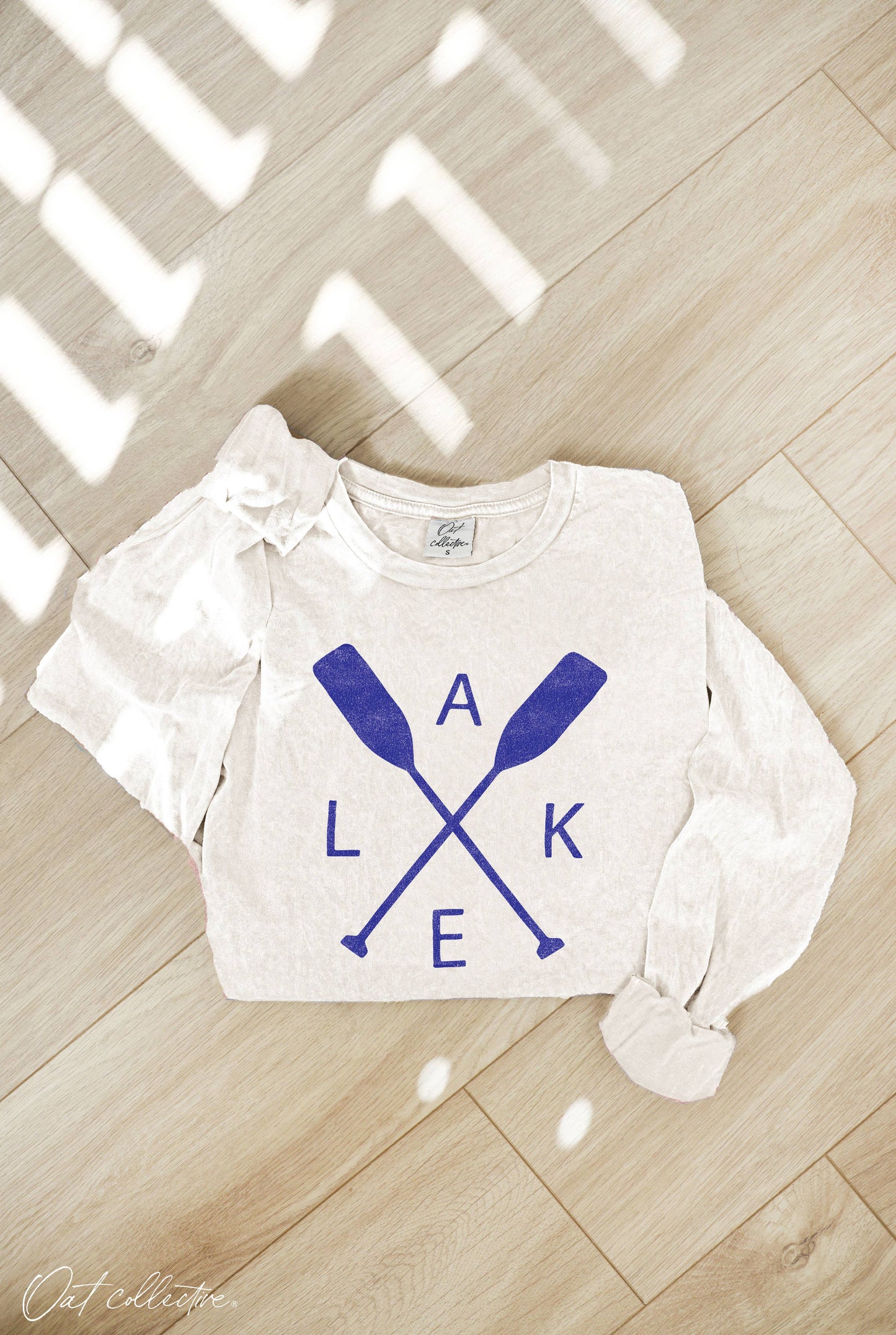 LAKE Mineral Washed Long Sleeve Graphic  : CREAM / XL